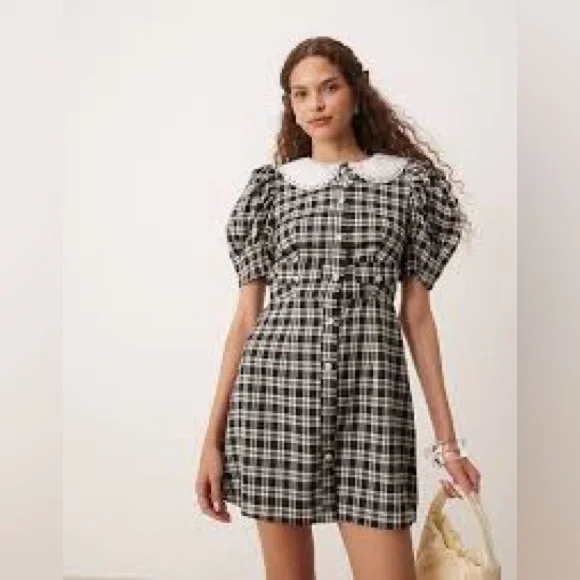 NWT Sister Jane contrast mini dress in plaid - Picture 2 of 6